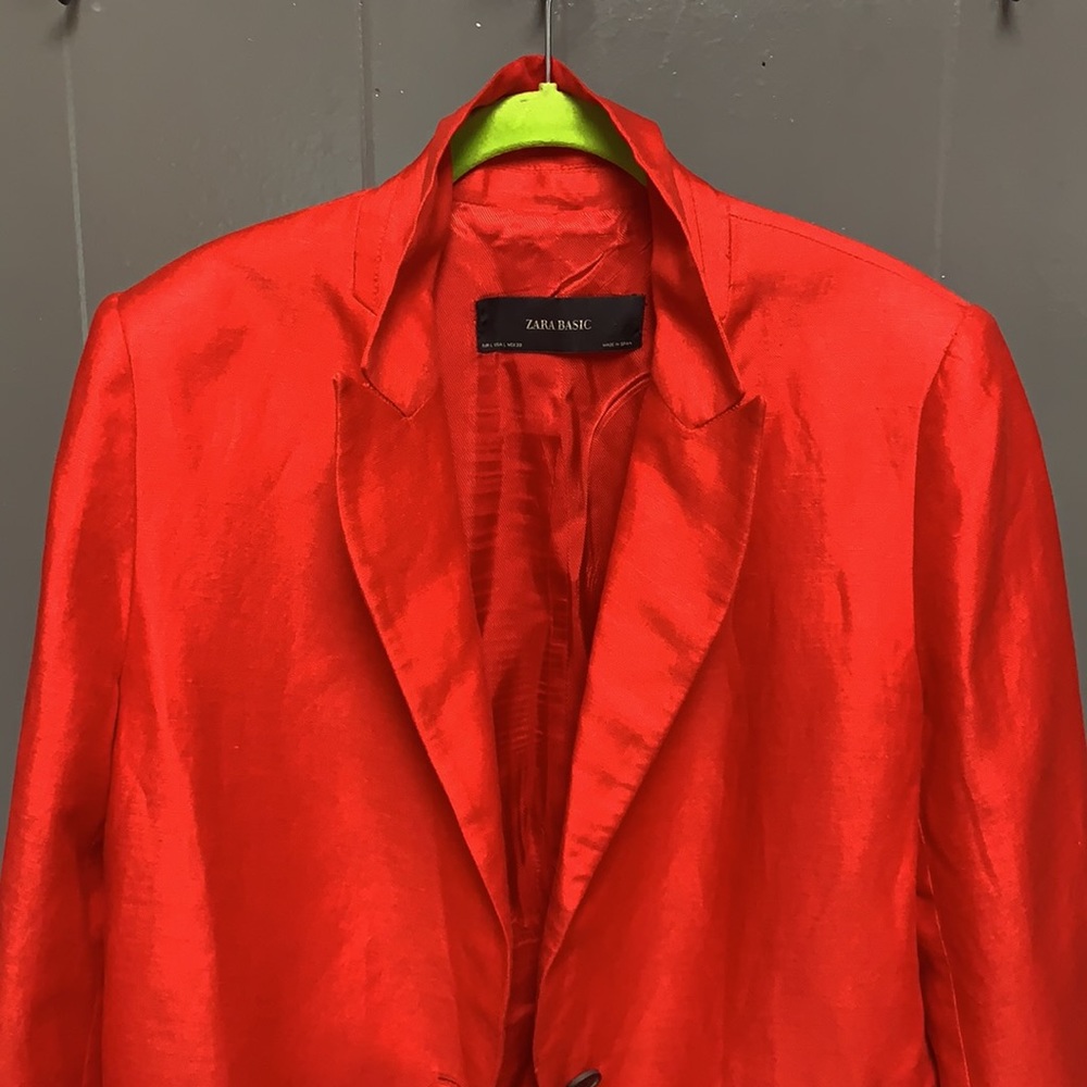 Zara Basic Red Blazer - image 7